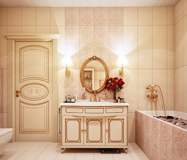 Mẫu tủ chậu lavabo tân cổ điển đẹp